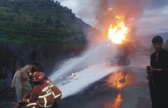 Fire on Oil tanker in Matta Swat