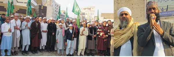 تحریک لبیک کے زیر اہتمام مطالبات کے حق میں احتجاجی مظاہرہ
