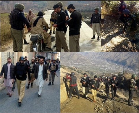 سوات میں پولیس کادشوار گزار پہاڑیوں میں گرینڈاپریشن،972 گرفتار
