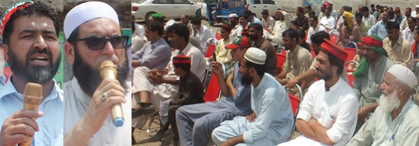 تحریک انصاف کے امیدوار ڈاکٹر امجد کا بریکوٹ بازار کا دورہ