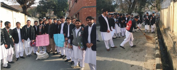 جہانزیب کالج کے طلباء کا کلین اینڈ گرین مہم کے حوالے سے صفائی مہم