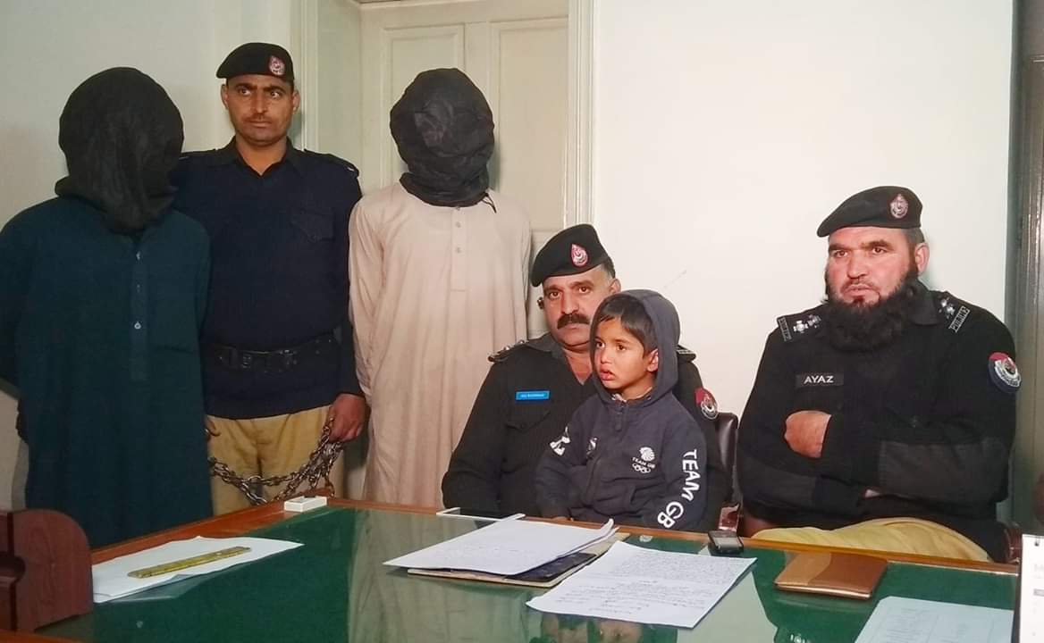 اغواء ہونے والا پانچ سالہ بچہ بازیاب ، دو اغواء کار گرفتار