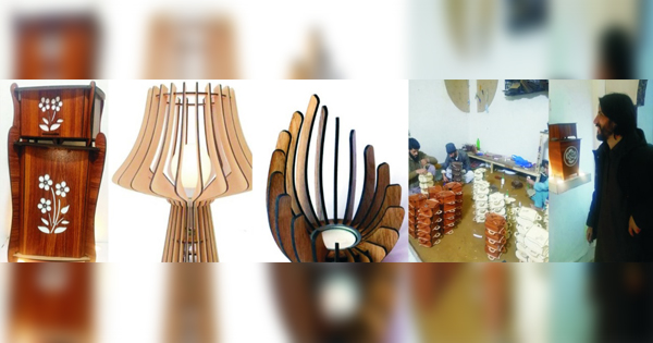 پچیس سالہ نوجوان ایاز احمد شیشے،لیدراورلاثانی سے مختلف اشیاء ڈیزائن کرکے لوگوں کوحیران کردیا