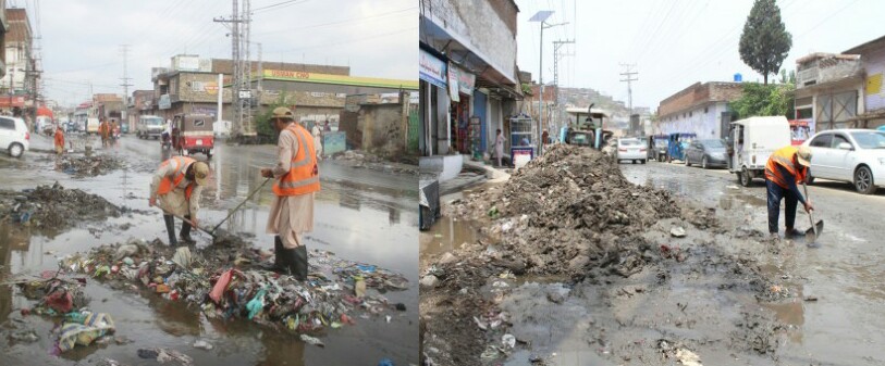 بارش کے بعد تین سو واسا اہلکار شہر کی صفائی میں مصروف ، امدادی کاروائیاں جاری
